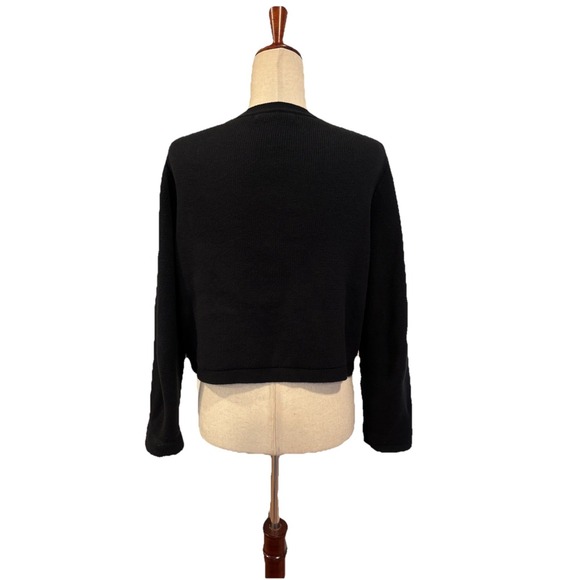 J.Crew Emilie Patch Pocket Lady Jacket Cardigan Black Gold Button BQ197 Sz M - Picture 5 of 9